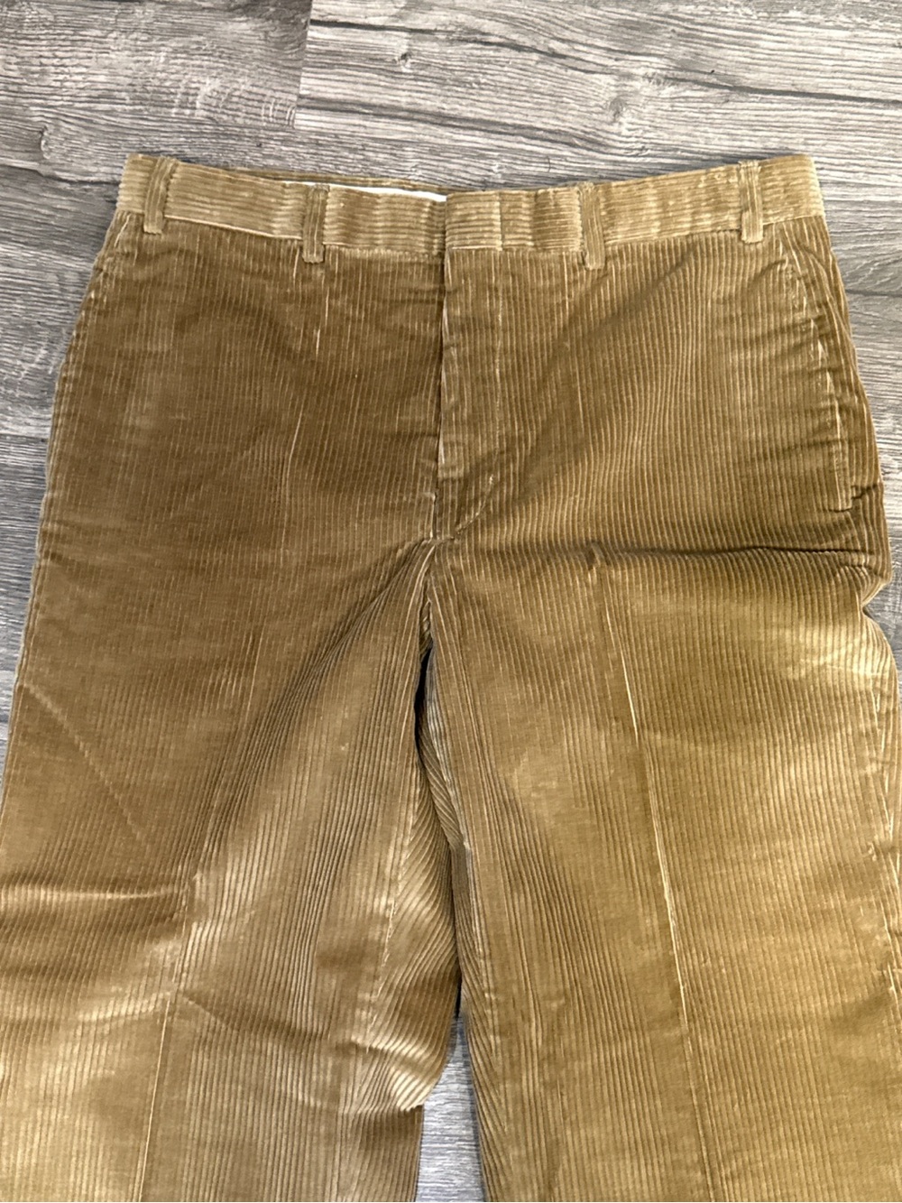 Brooks Brothers Men’s Corduroy Pants Size 36 Camel Tan Pleated Cuffed 100% Cotto - Picture 2 of 6